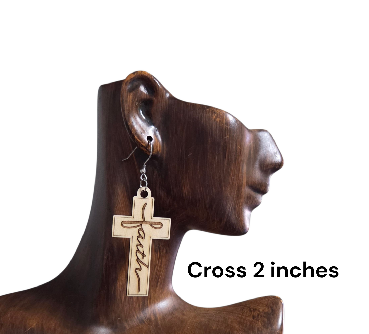 Faith Cross Necklace with Matching Earrings
