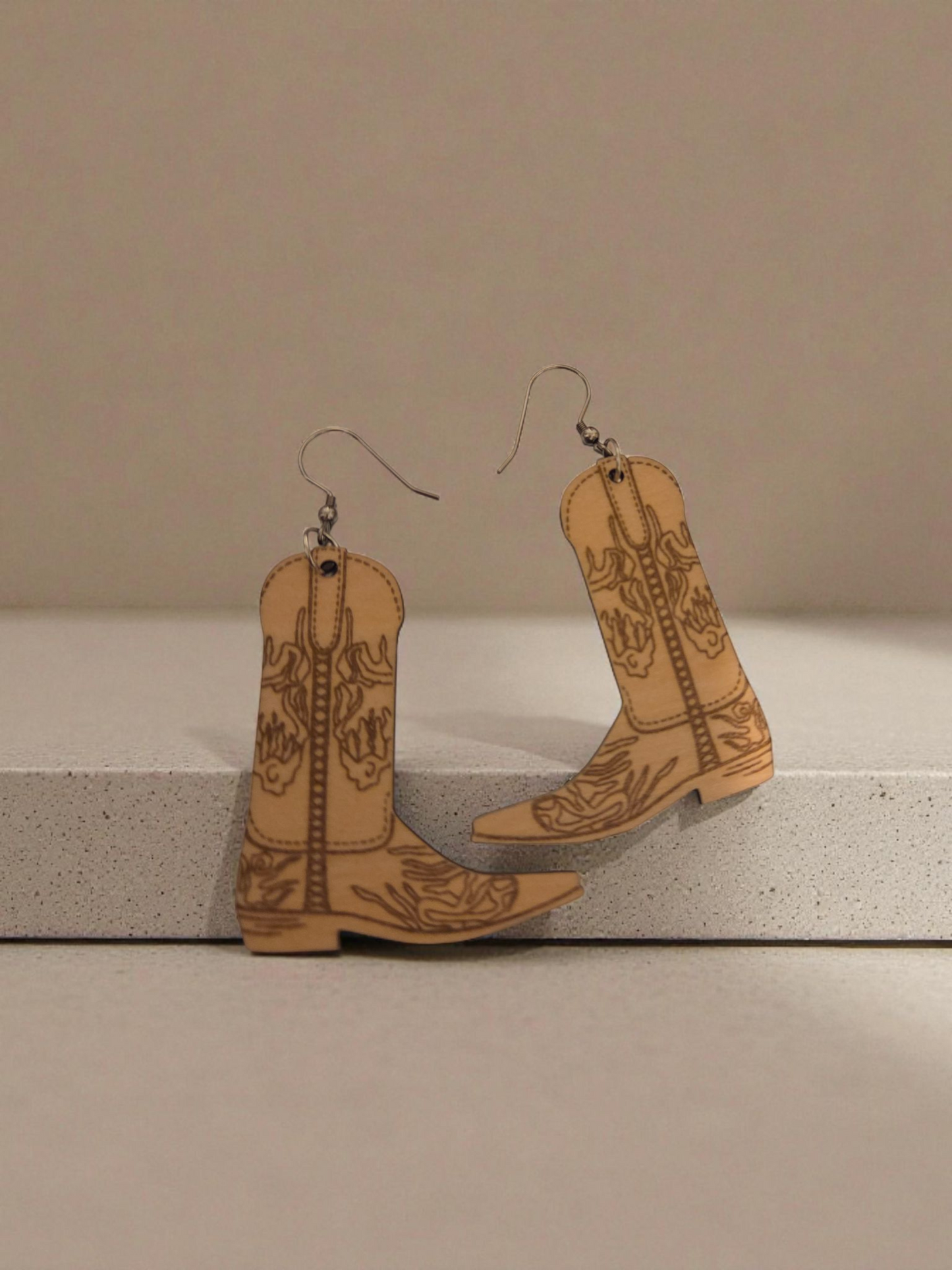 Large Cowgirl Boot Earrings