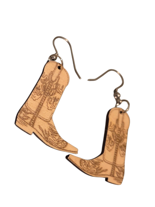 Small Cowgirl Boot Earrings