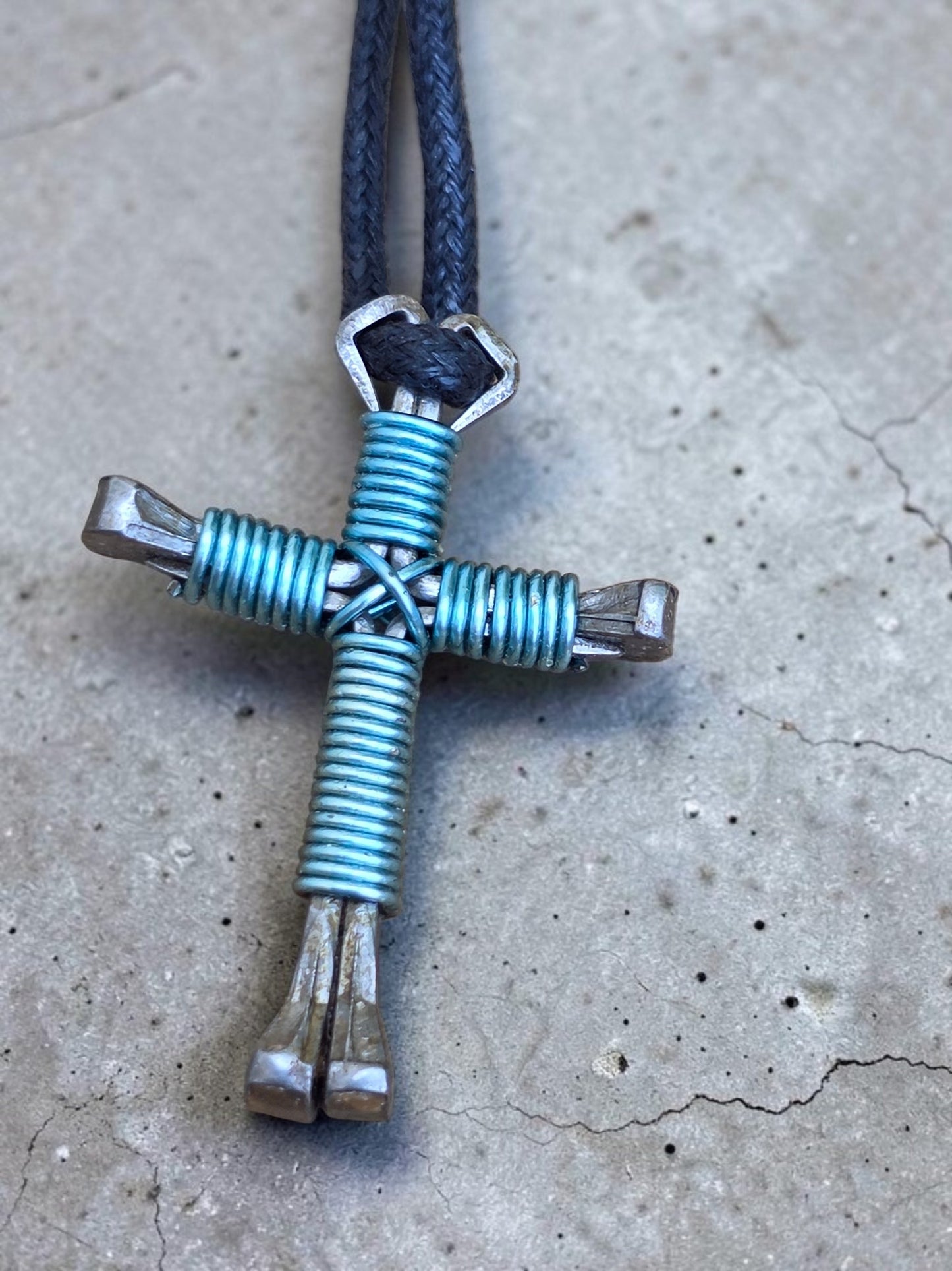 Turquoise Light Blue Cross Necklace