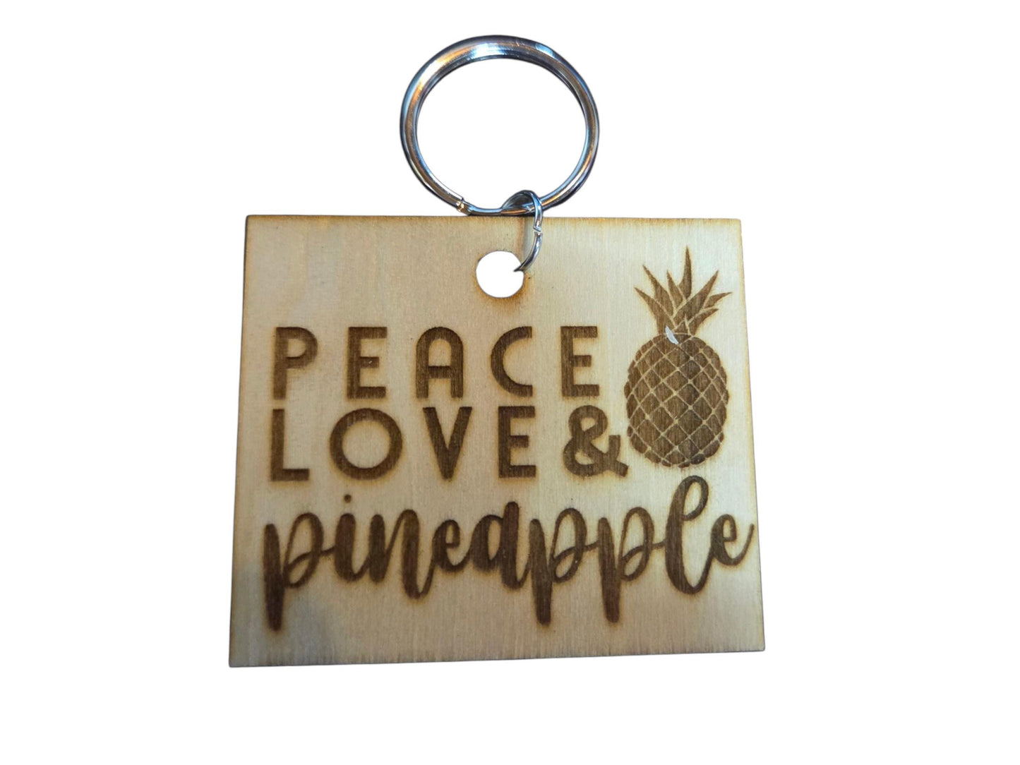 Peace Love and Pineapple Keychain