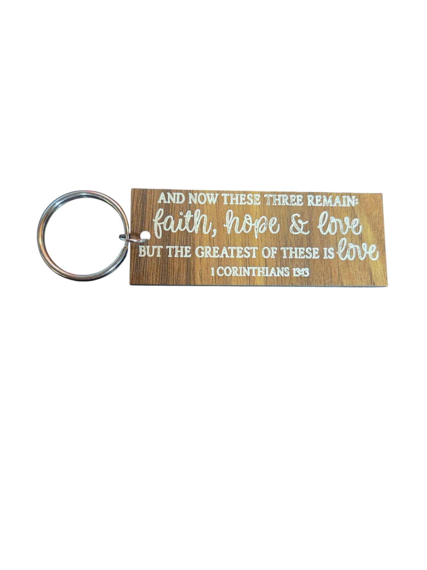 Faith Hope and Love Keychain