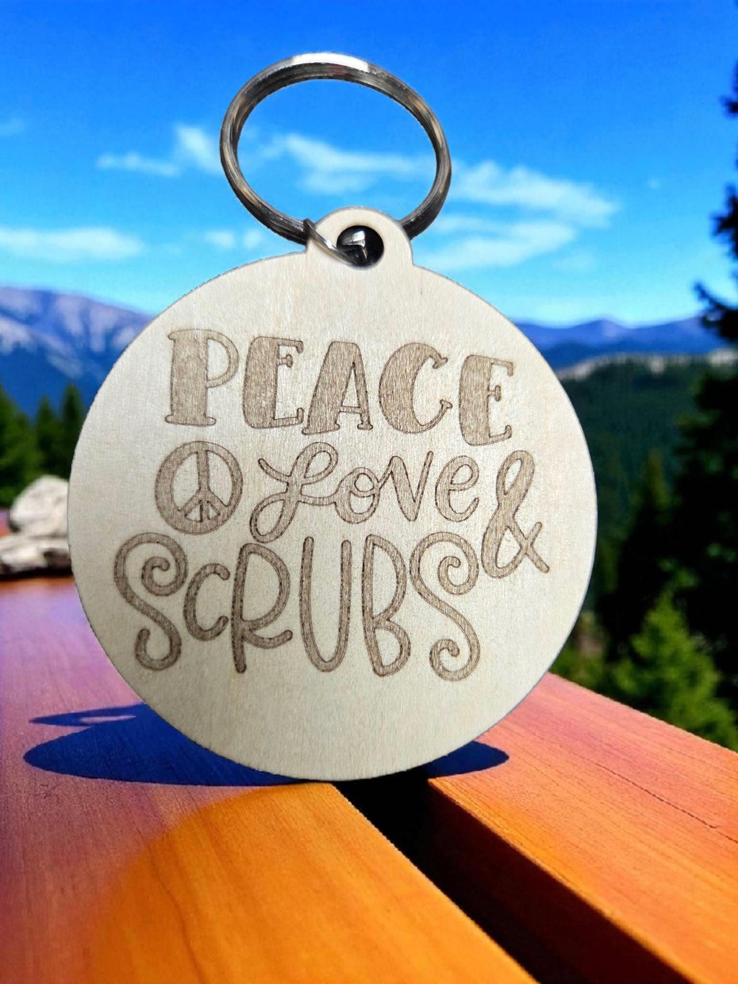 Peace Love & Scrubs Keychain