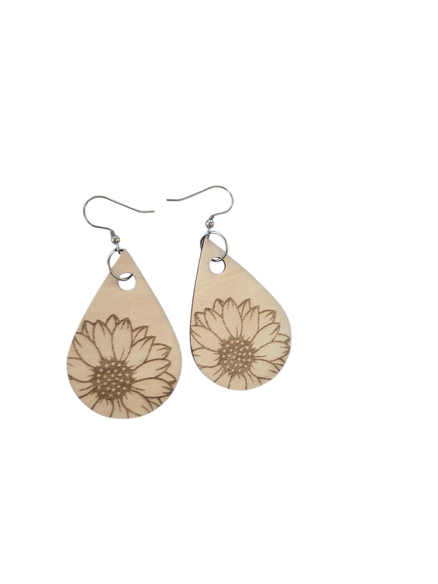Sunflower Engraved Earrings