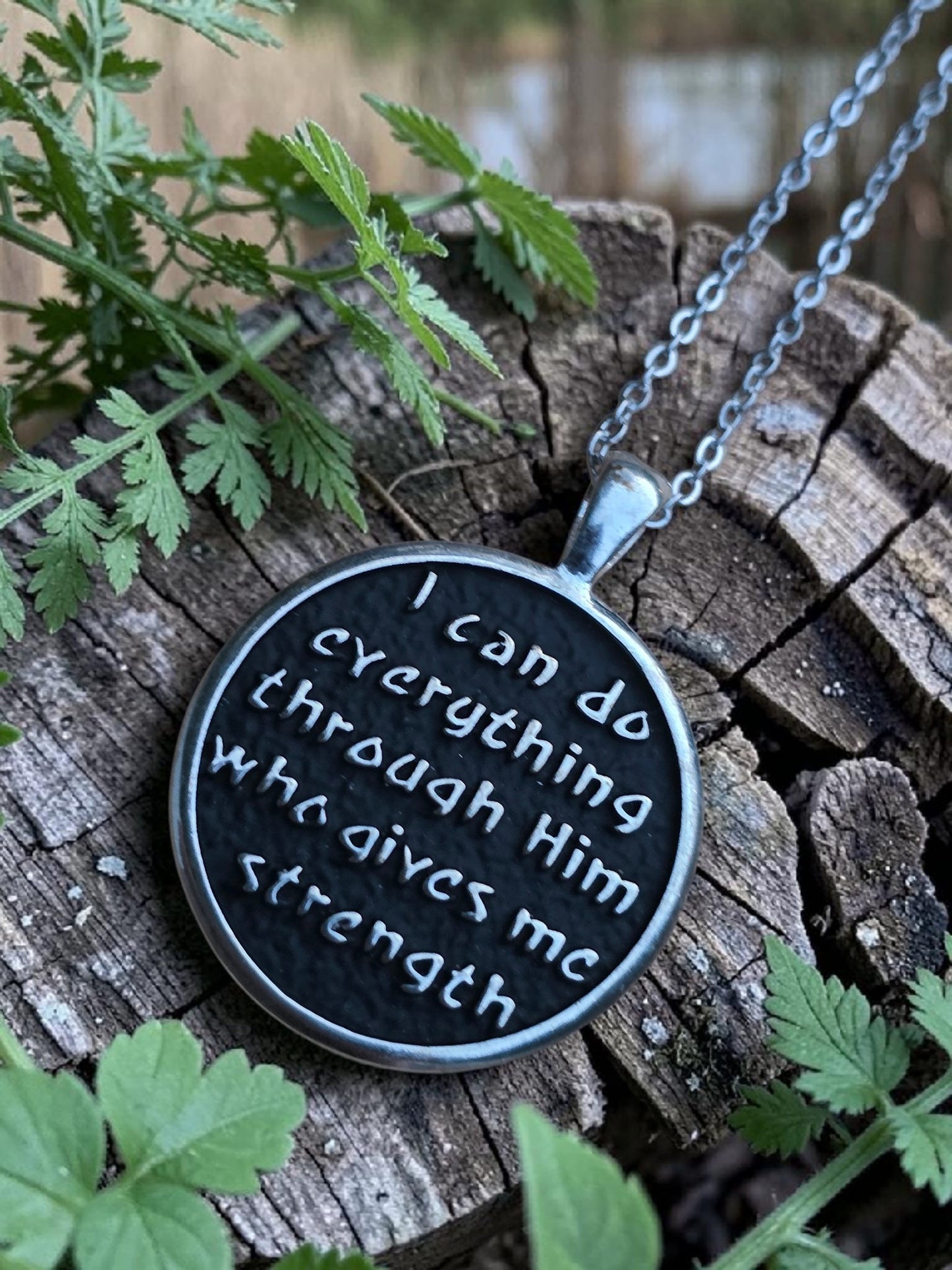 Philippians 4:13 Scripture Pendant Necklace