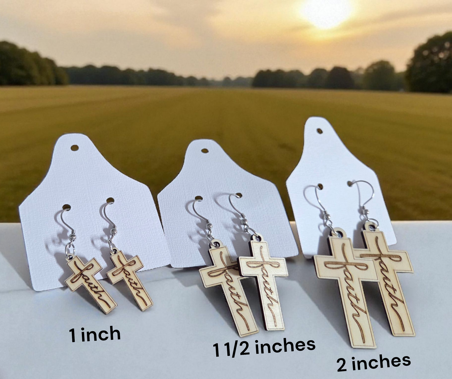 Faith Cross Necklace with Matching Earrings