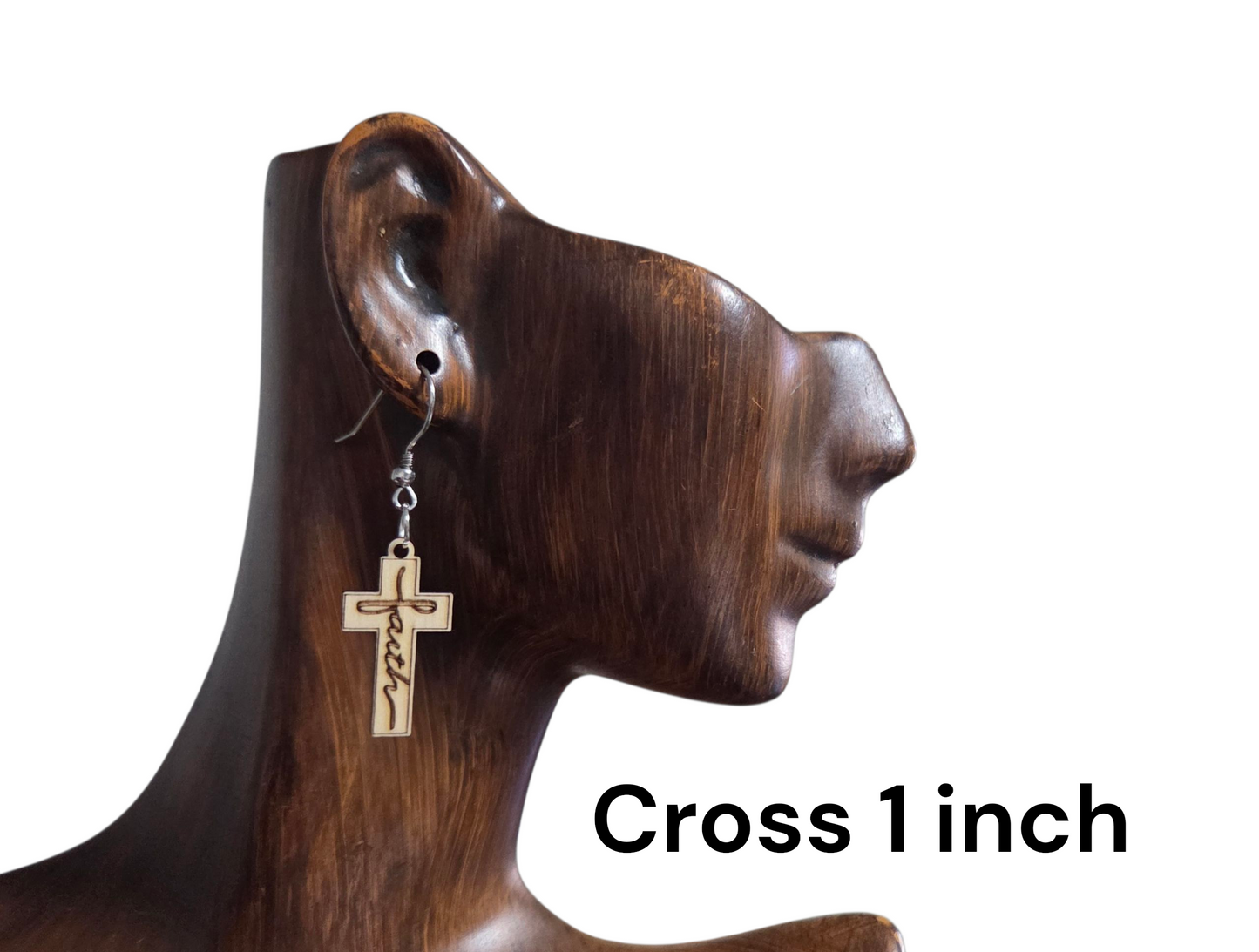 Faith Cross Necklace with Matching Earrings