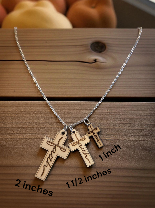 Faith Cross Necklace with Matching Earrings