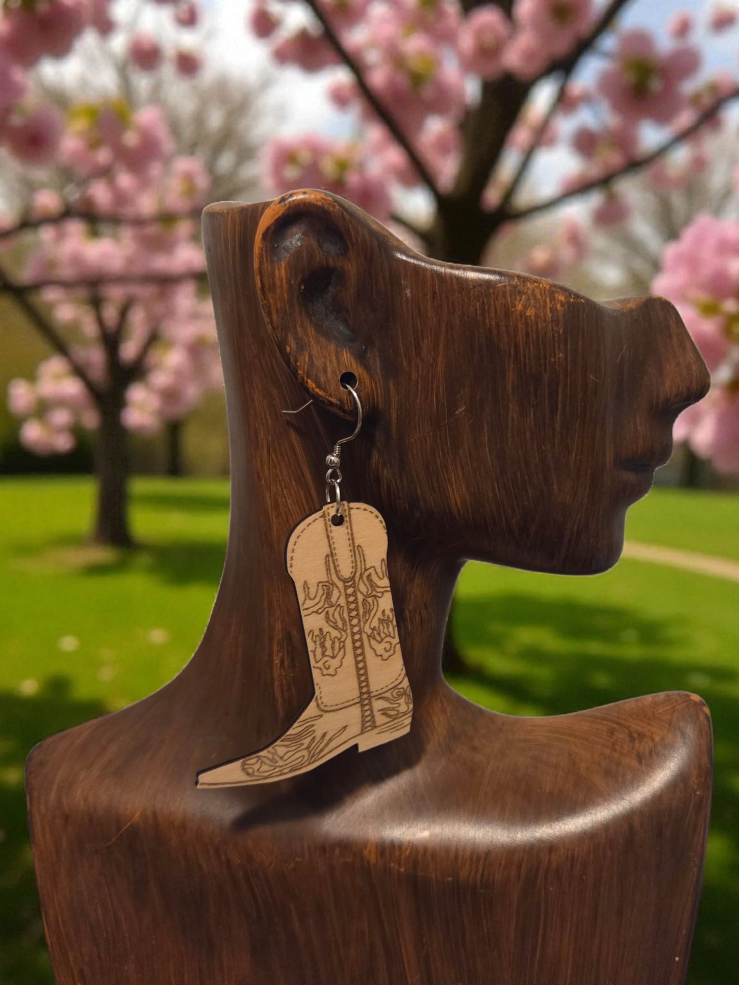 Large Cowgirl Boot Earrings