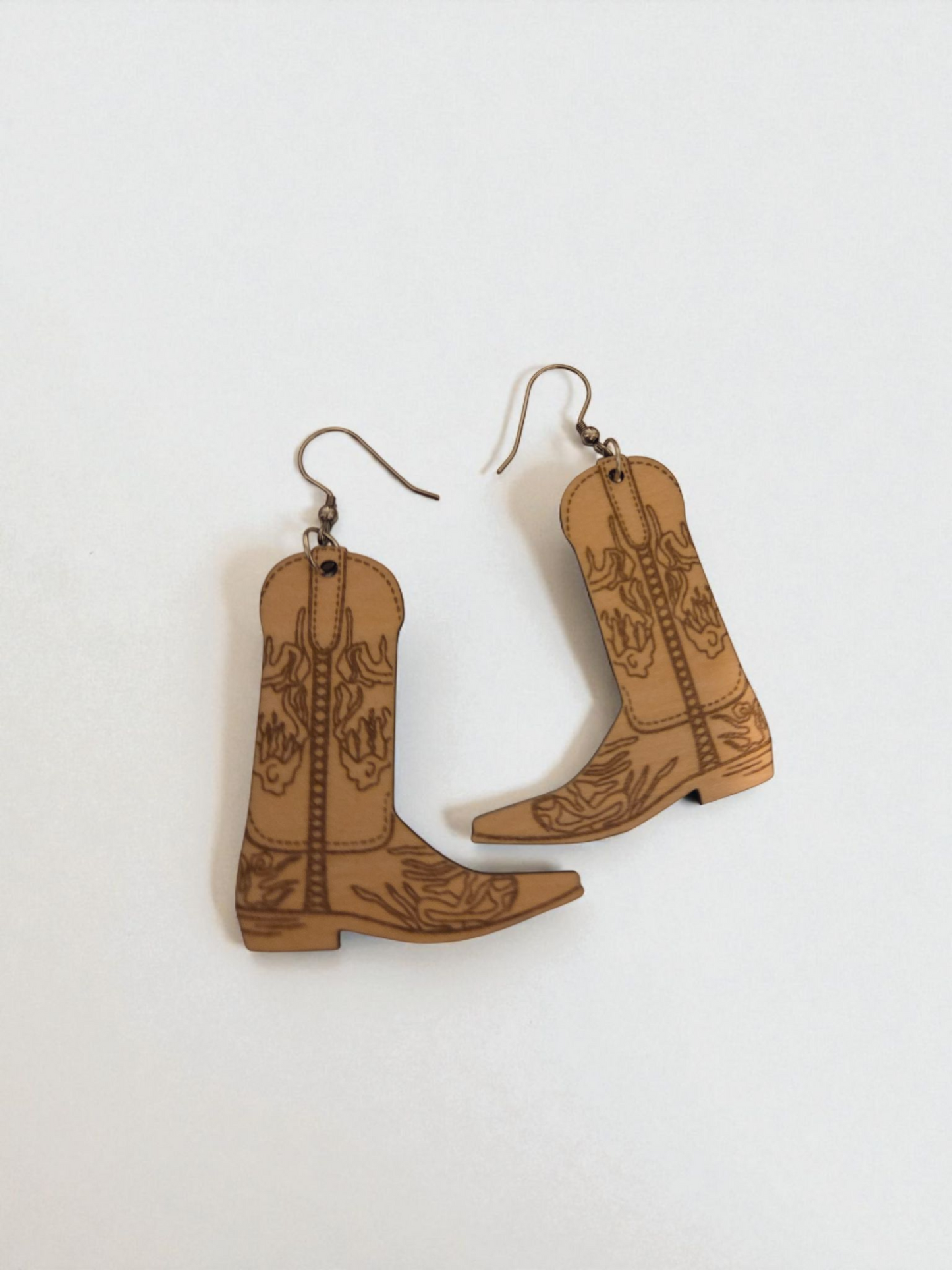 Large Cowgirl Boot Earrings