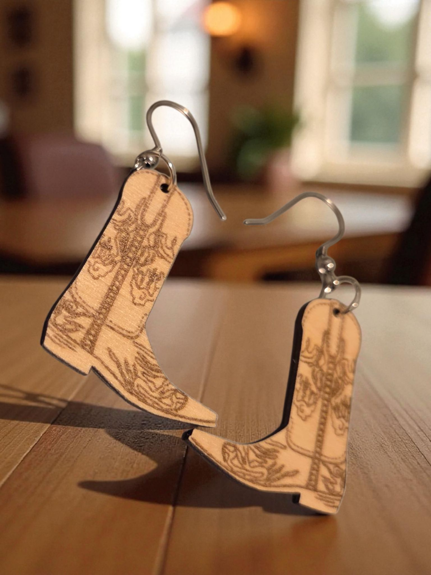 Small Cowgirl Boot Earrings