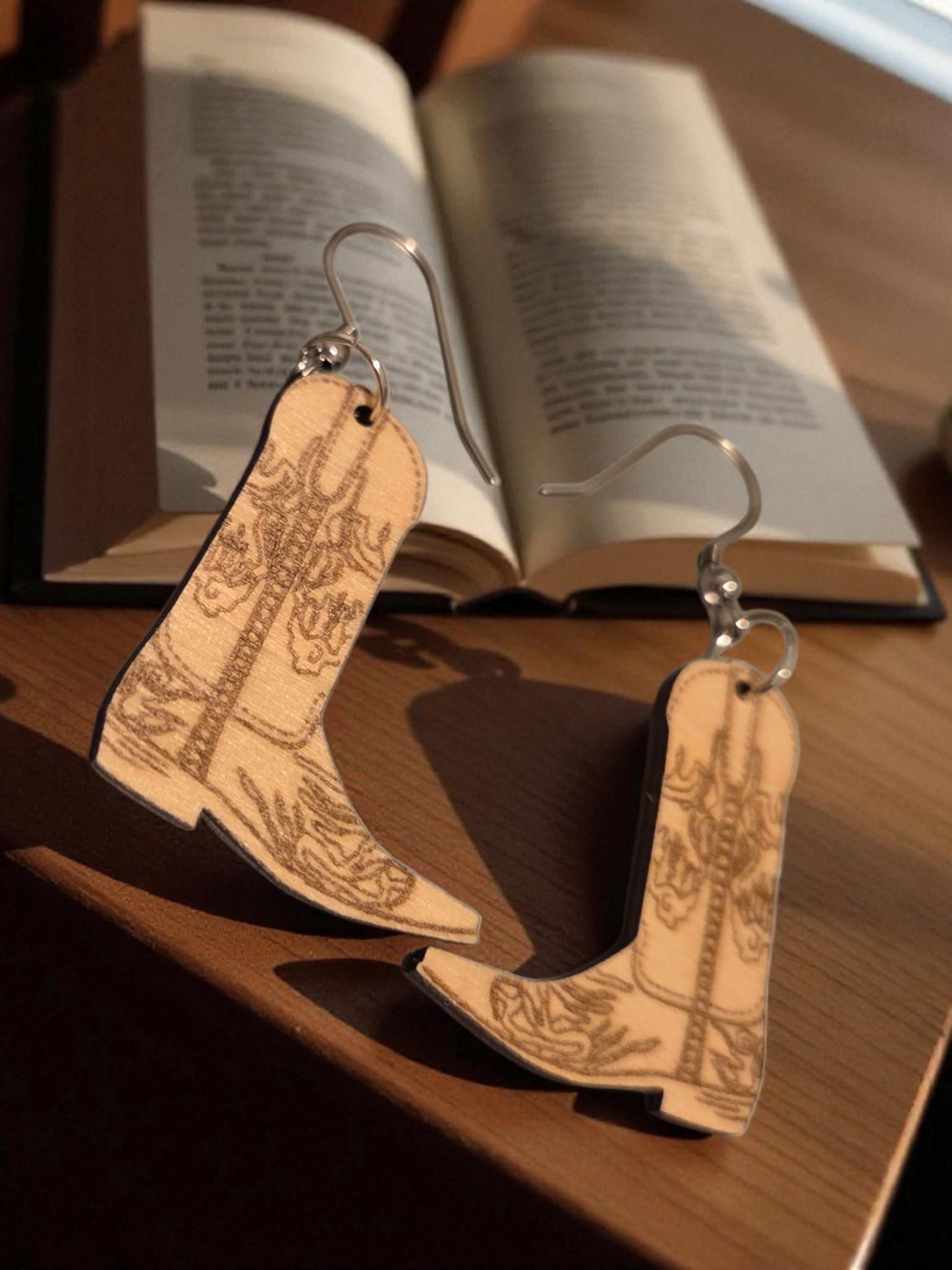 Small Cowgirl Boot Earrings