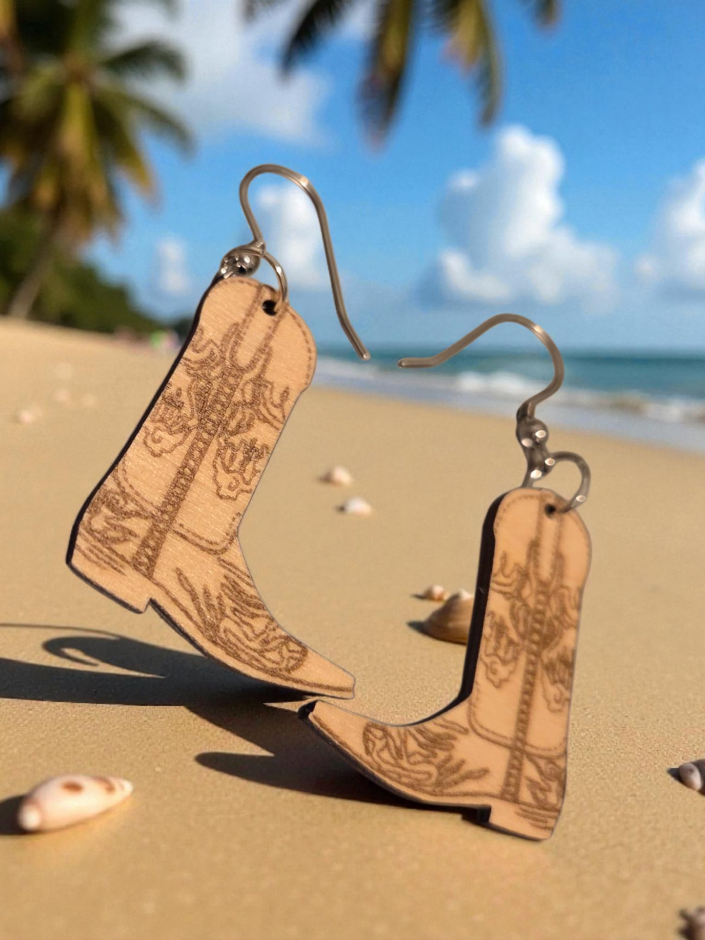 Small Cowgirl Boot Earrings