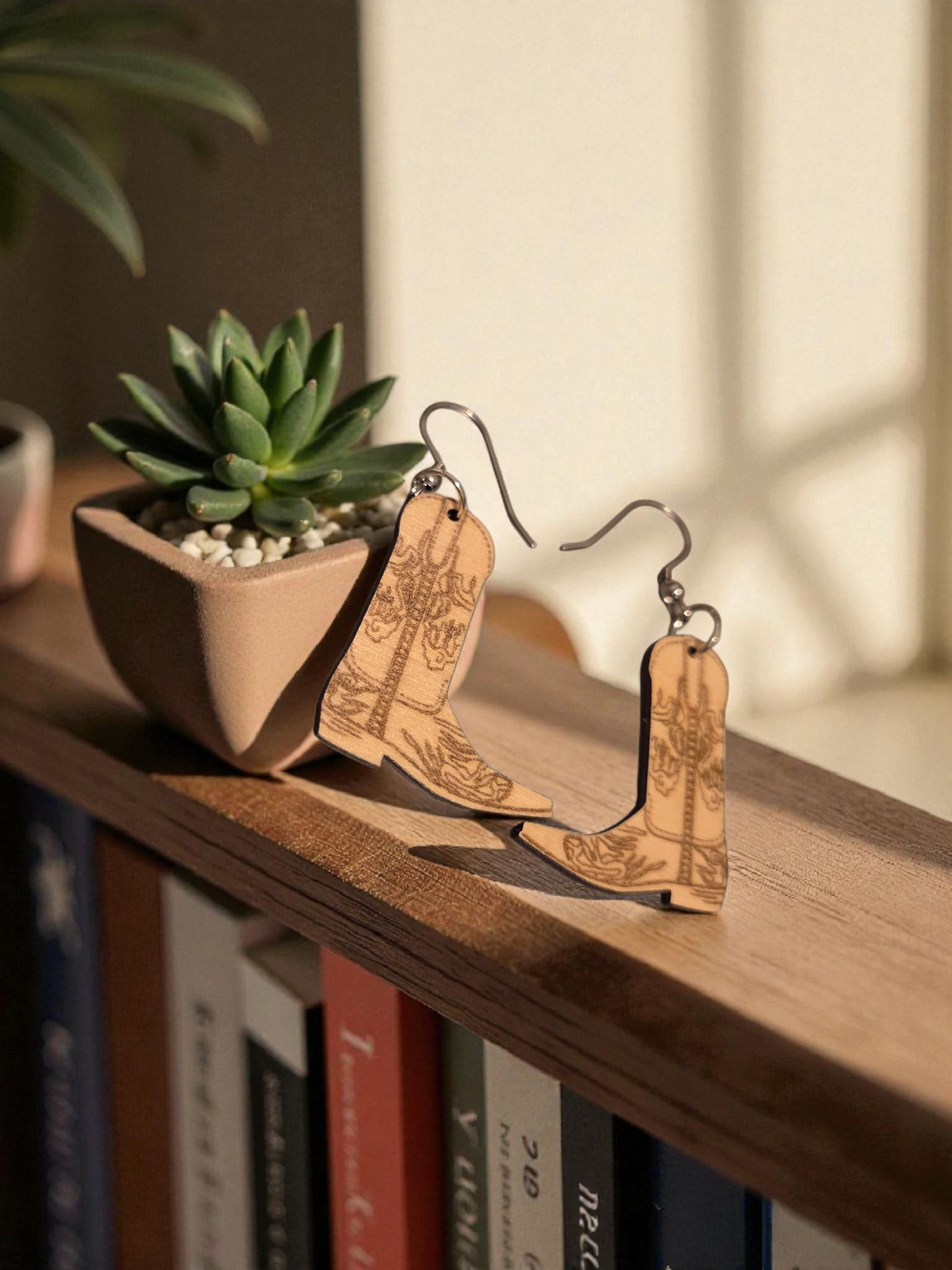 Small Cowgirl Boot Earrings
