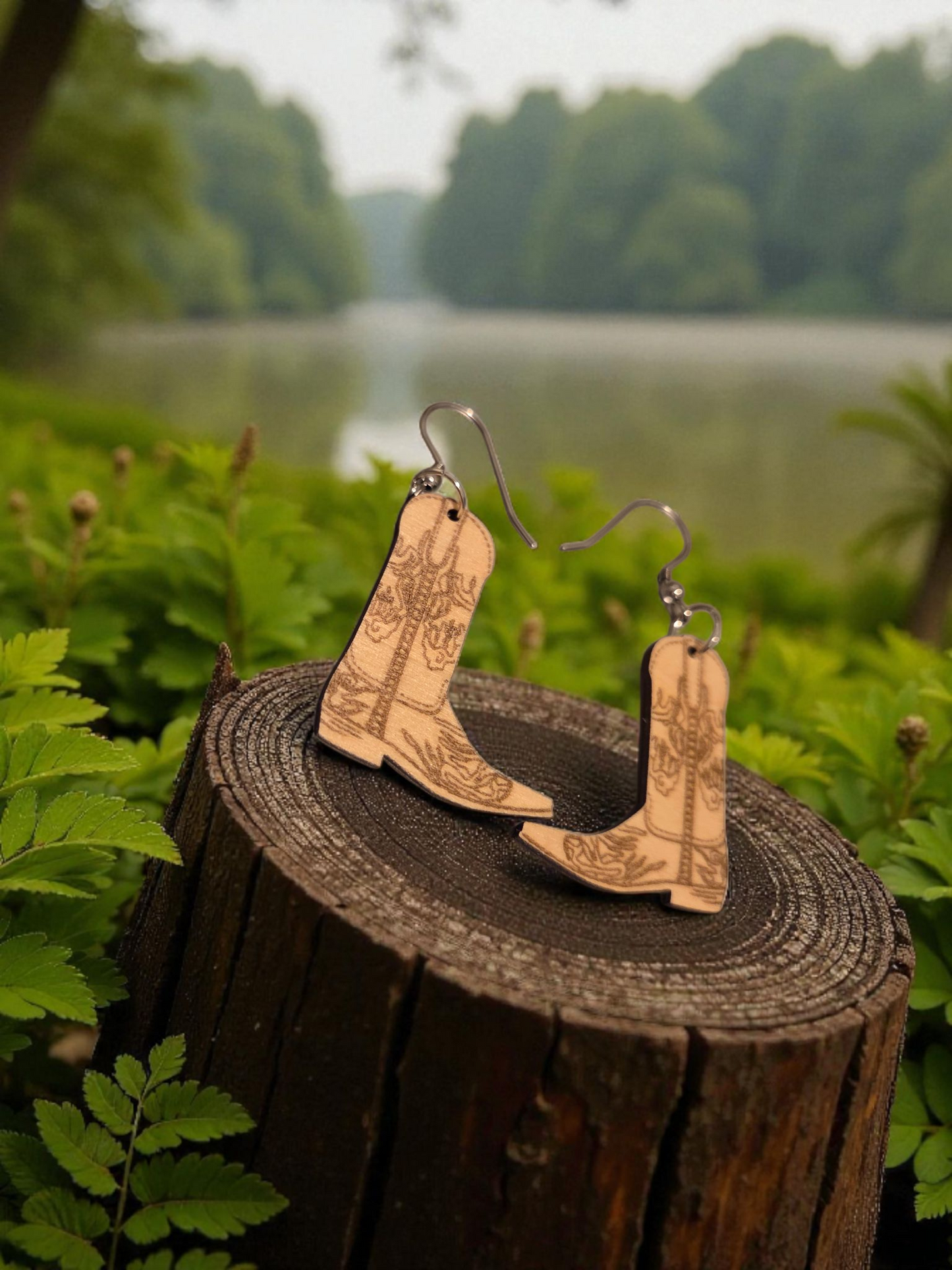 Small Cowgirl Boot Earrings