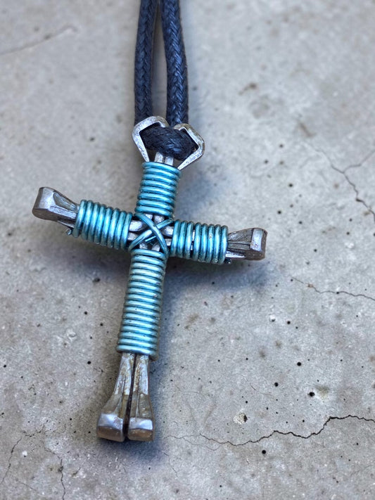 Turquoise Light Blue Cross Necklace