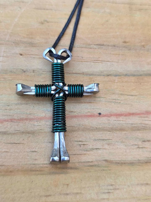 Dark Green Cross Necklace