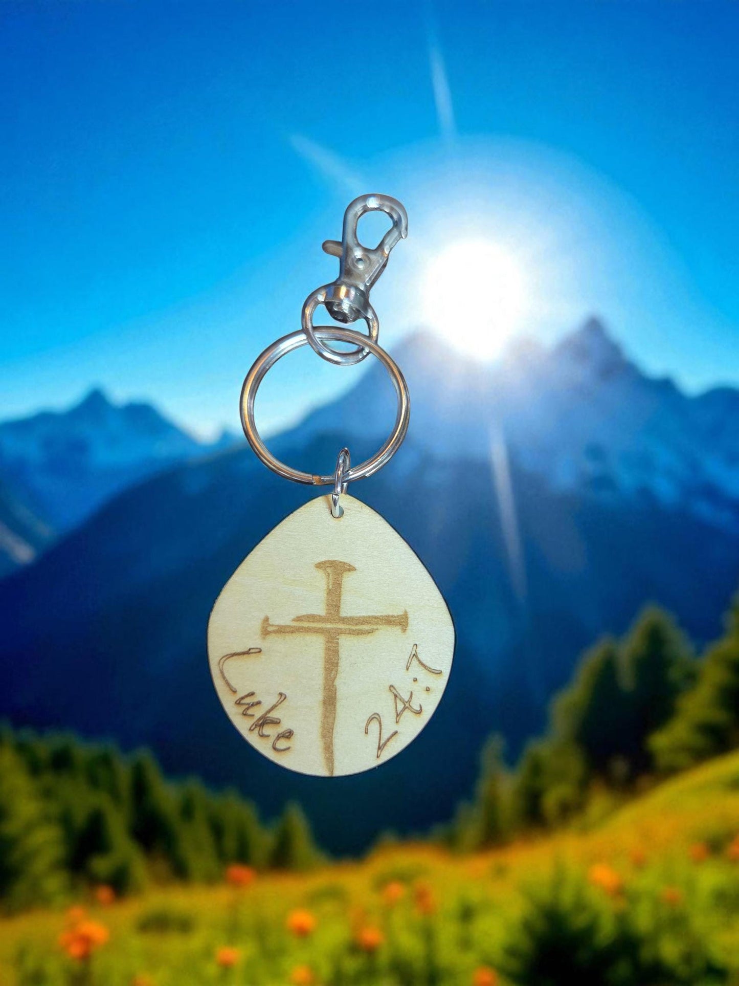 Luke 24:7 Keychain