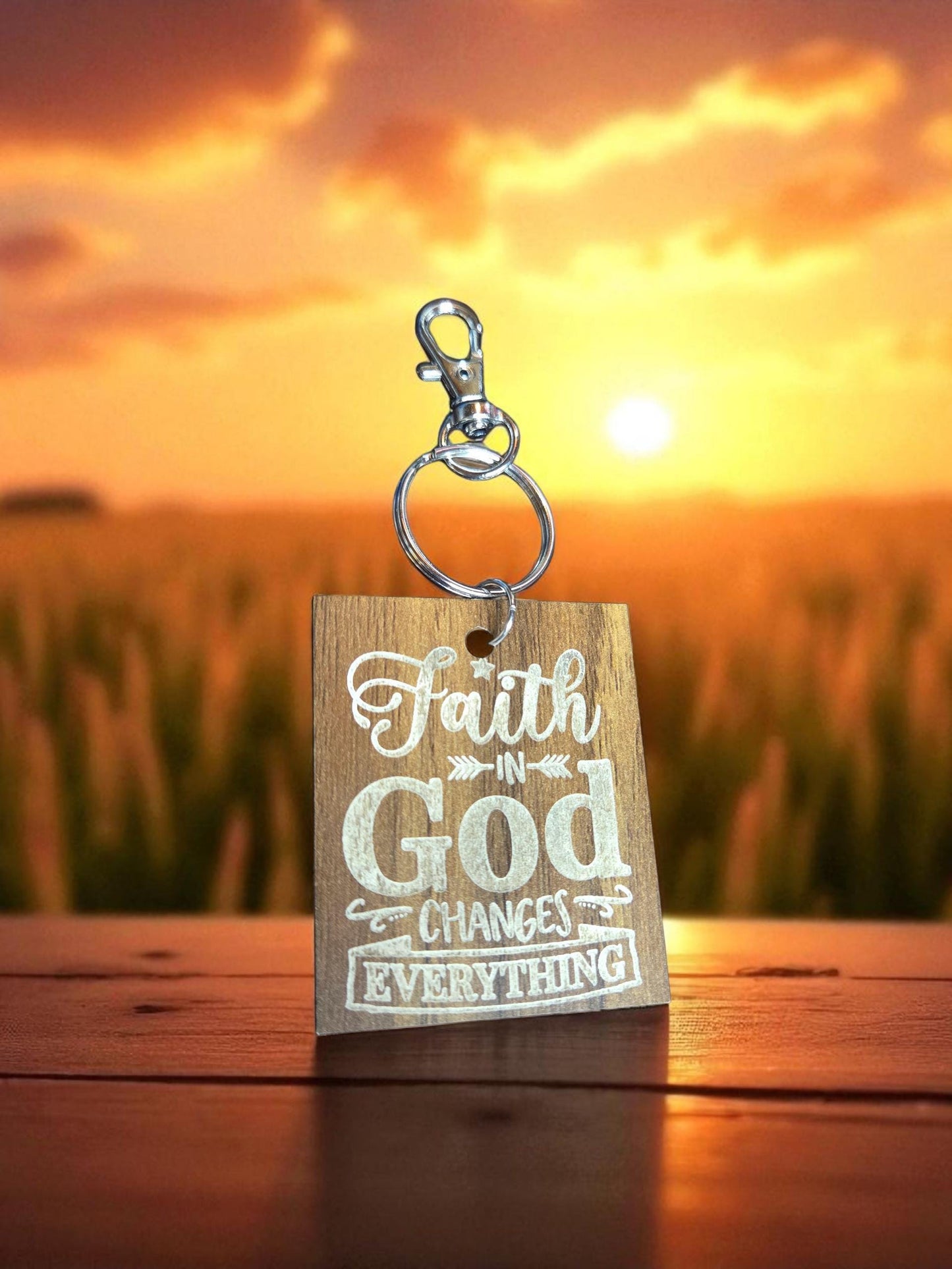 Faith in God Changes Everything Keychain