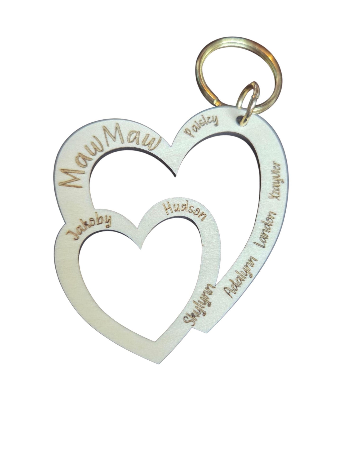 Heart Keychain or Necklace with custom names