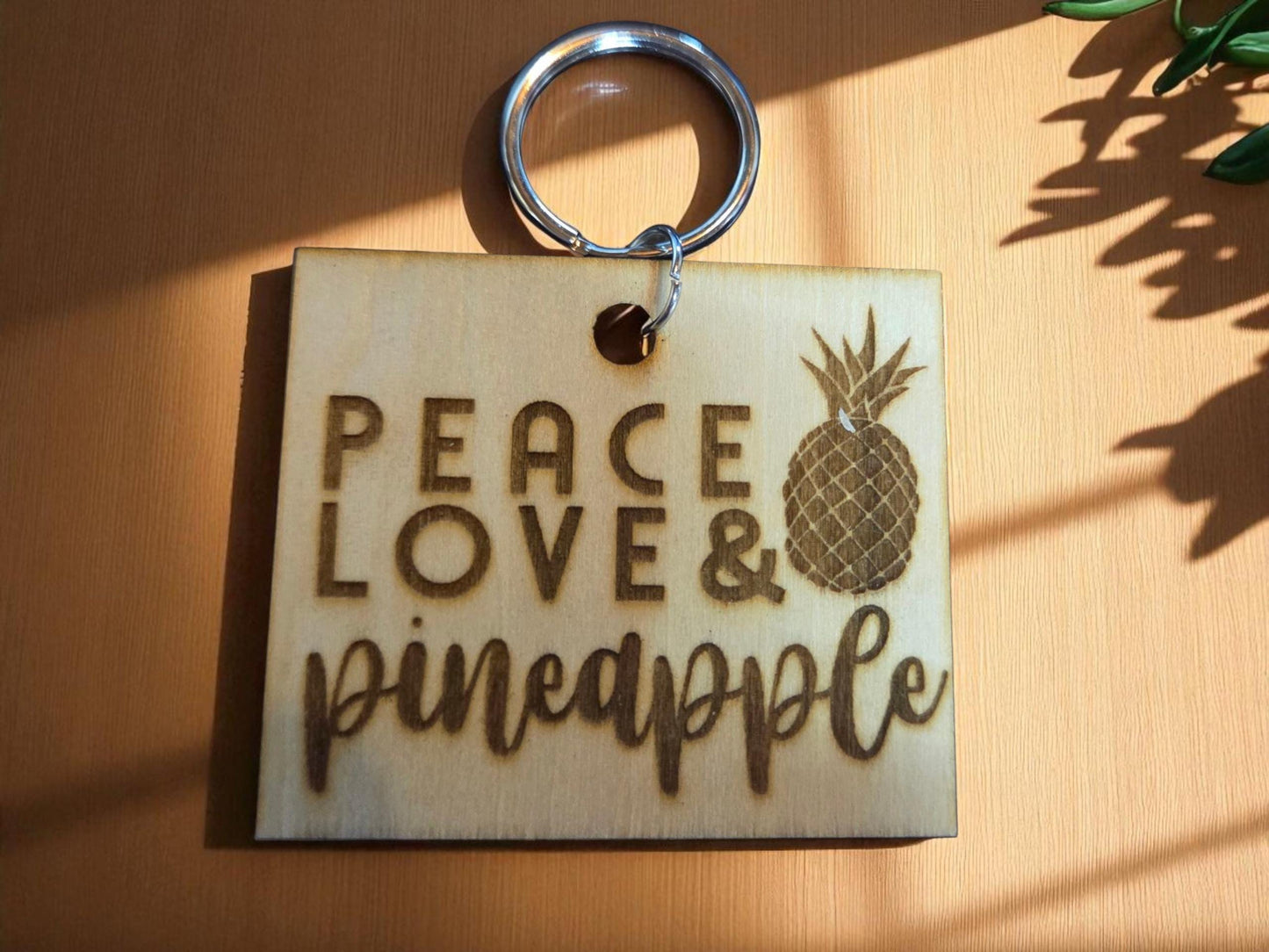 Peace Love and Pineapple Keychain