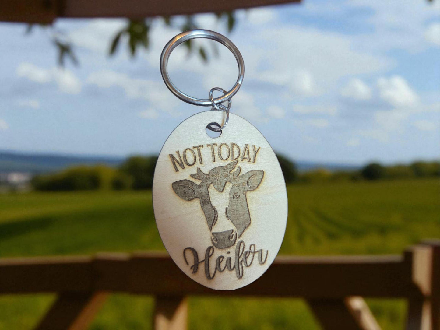 Not Today Heifer Keychain