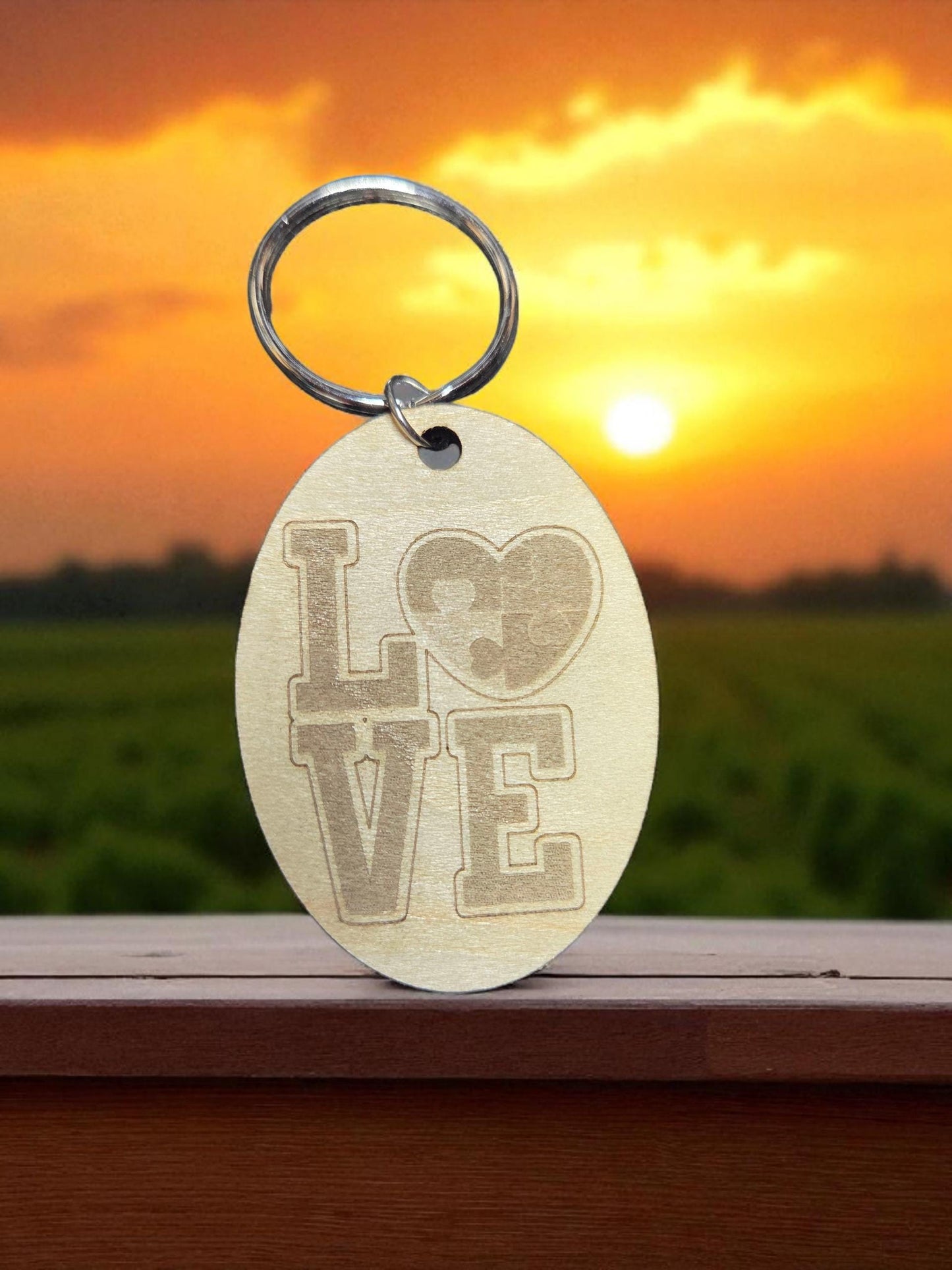 Love Heart Autism Keychain