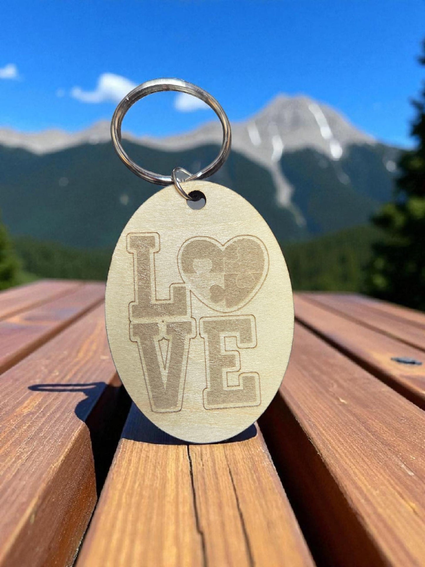 Love Heart Autism Keychain