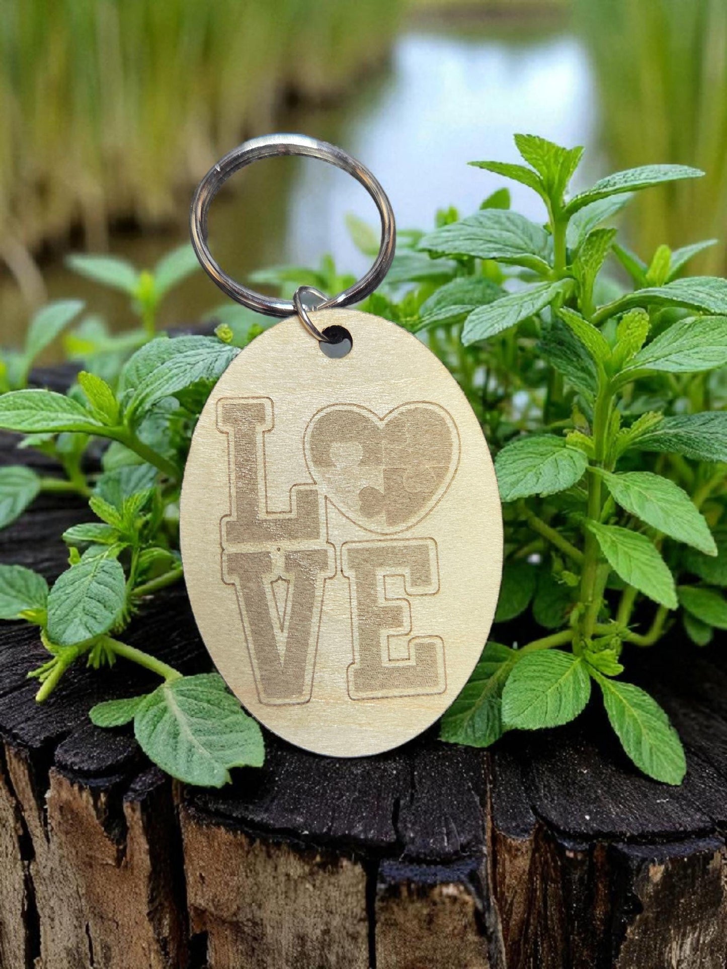 Love Heart Autism Keychain