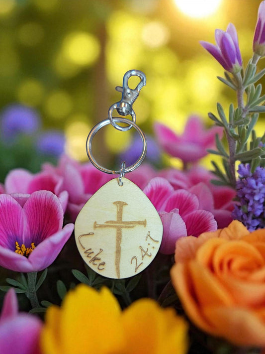 Luke 24:7 Keychain