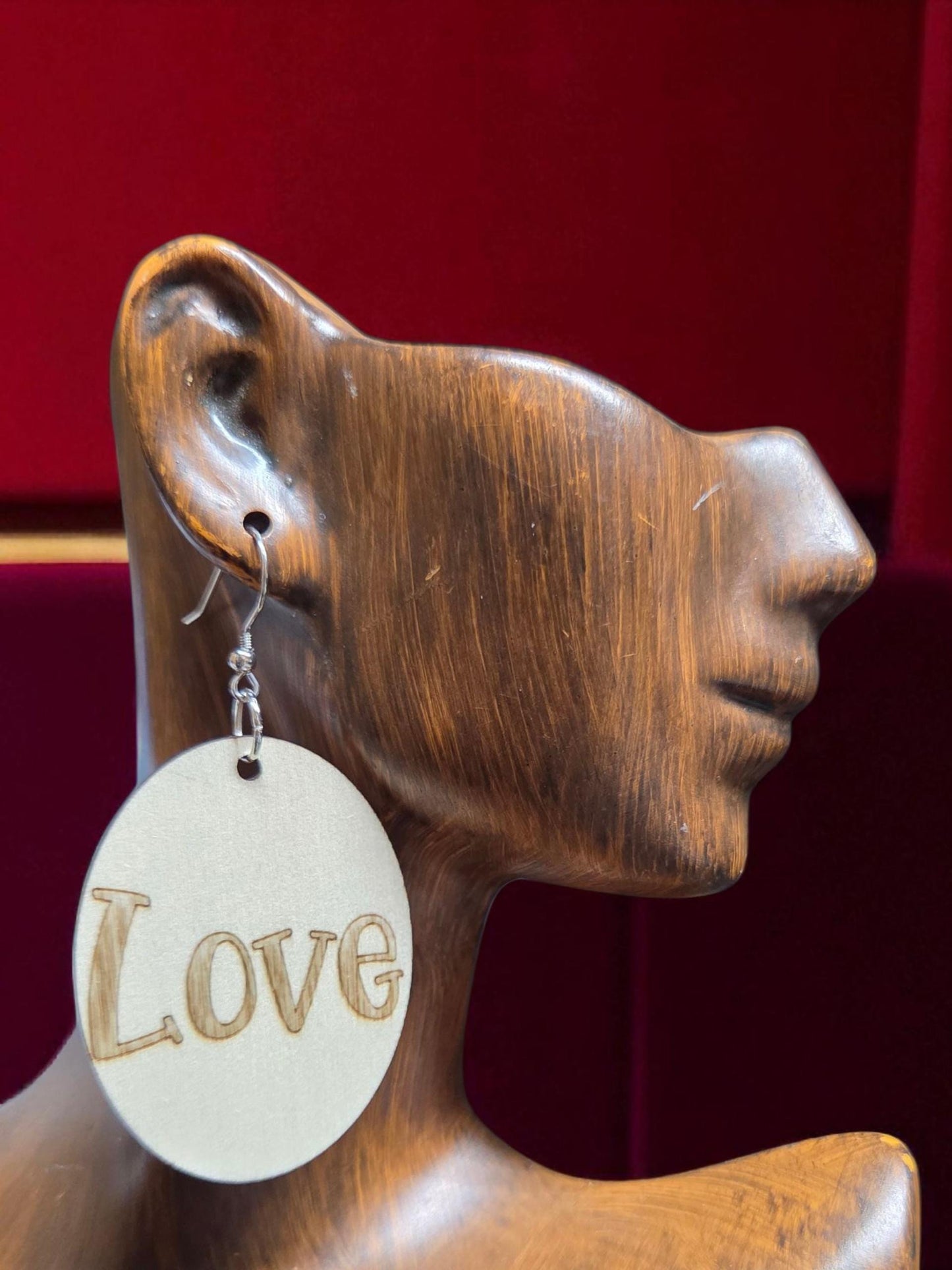 Faith Hope or Love Engraved Earrings