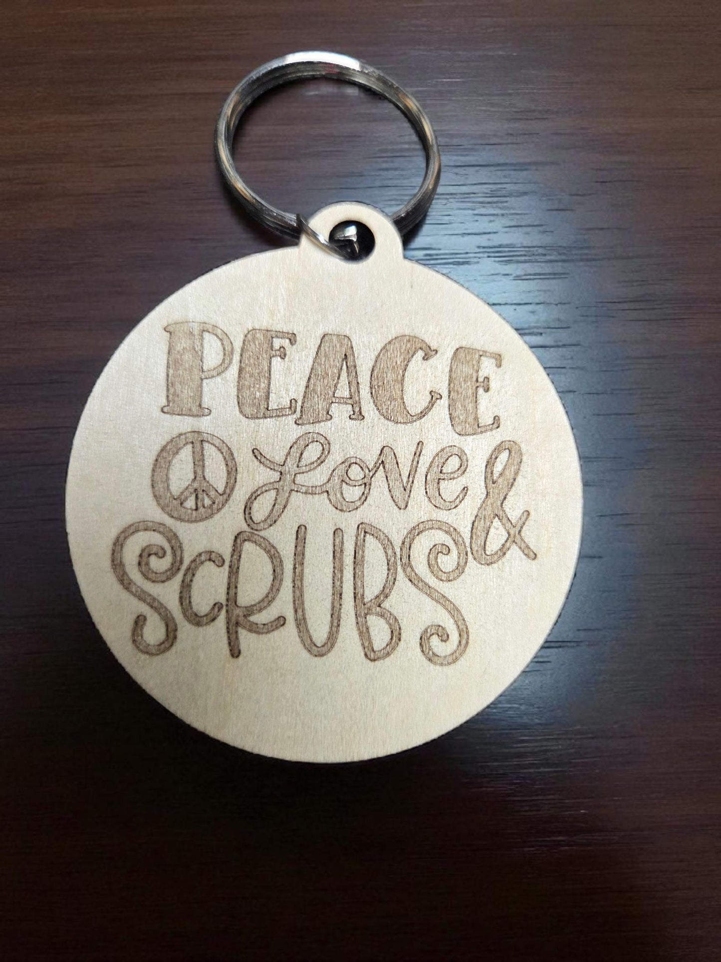 Peace Love & Scrubs Keychain