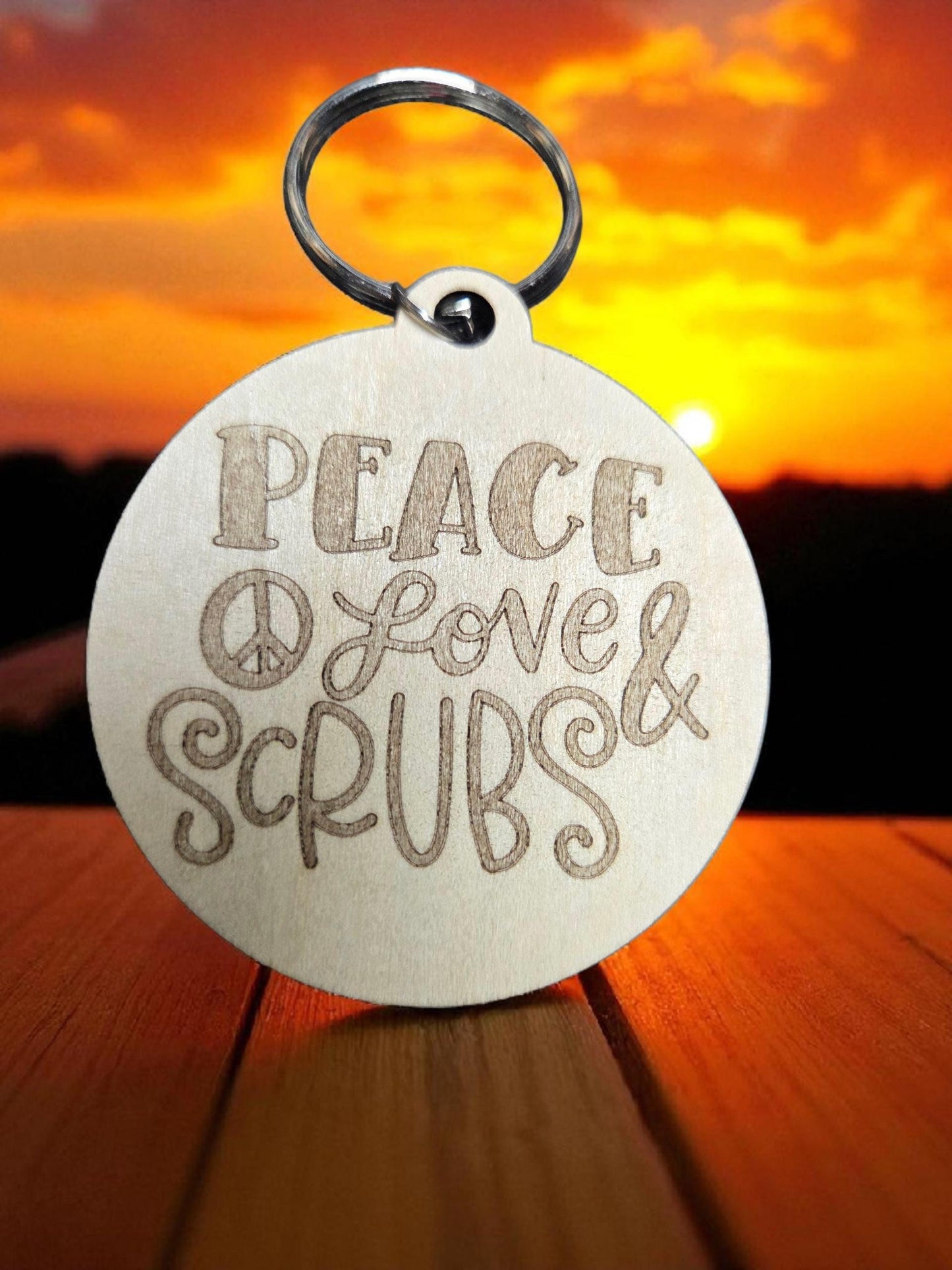 Peace Love & Scrubs Keychain