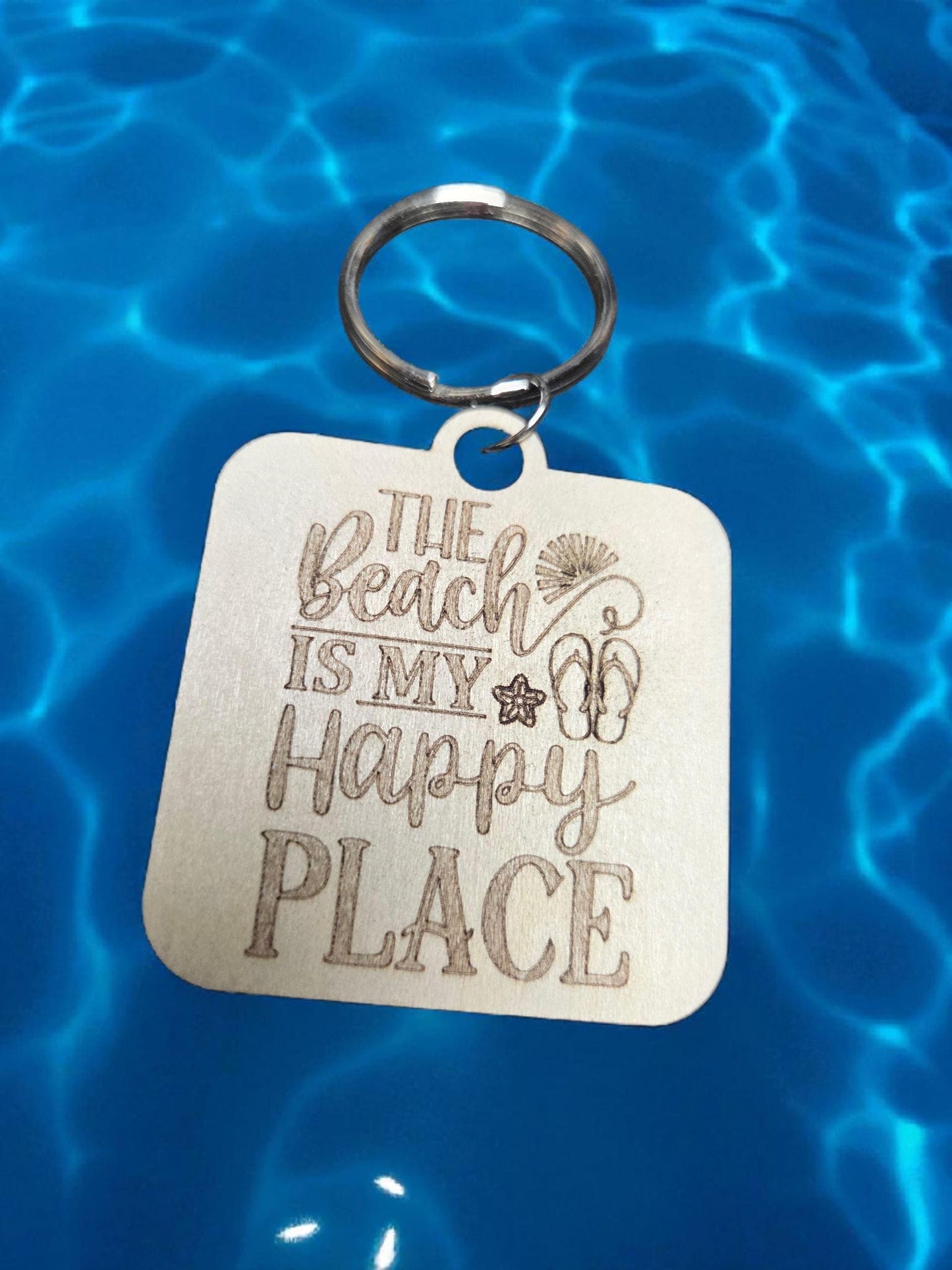 Beach Is My Happy Place Keychain