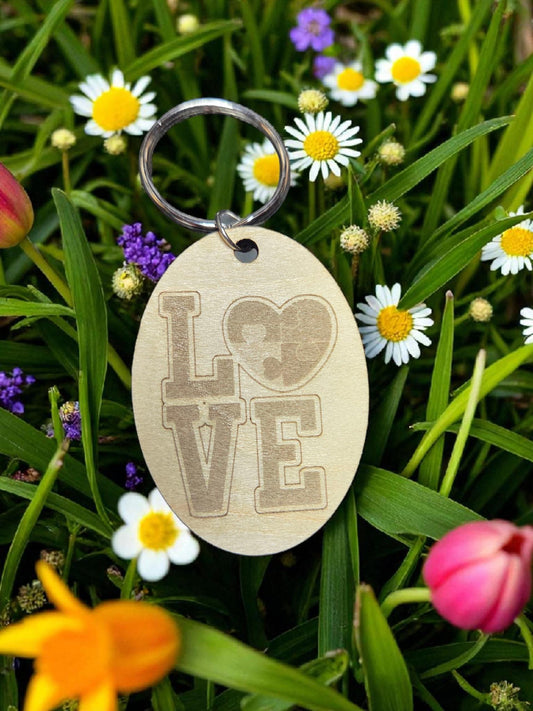 Love Heart Autism Keychain