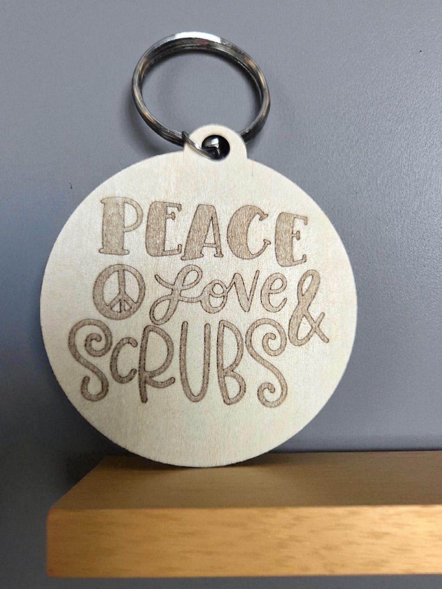 Peace Love & Scrubs Keychain