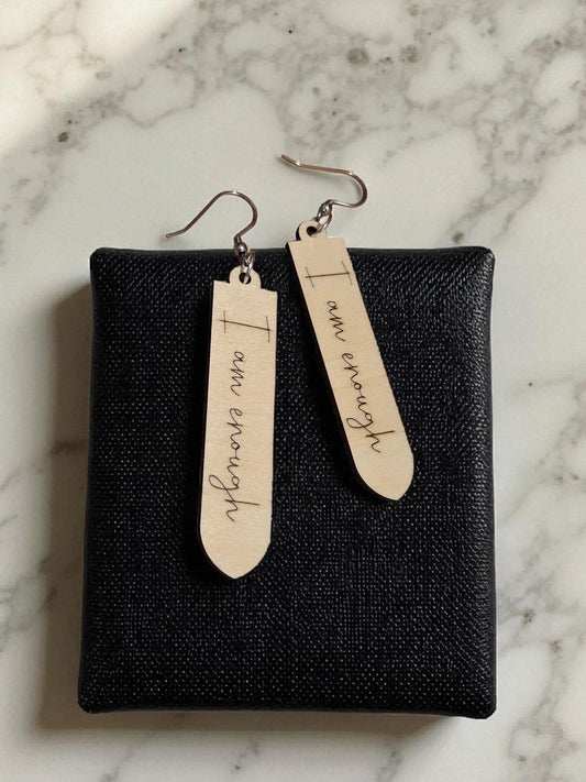 I Am Enough Sword Earrings