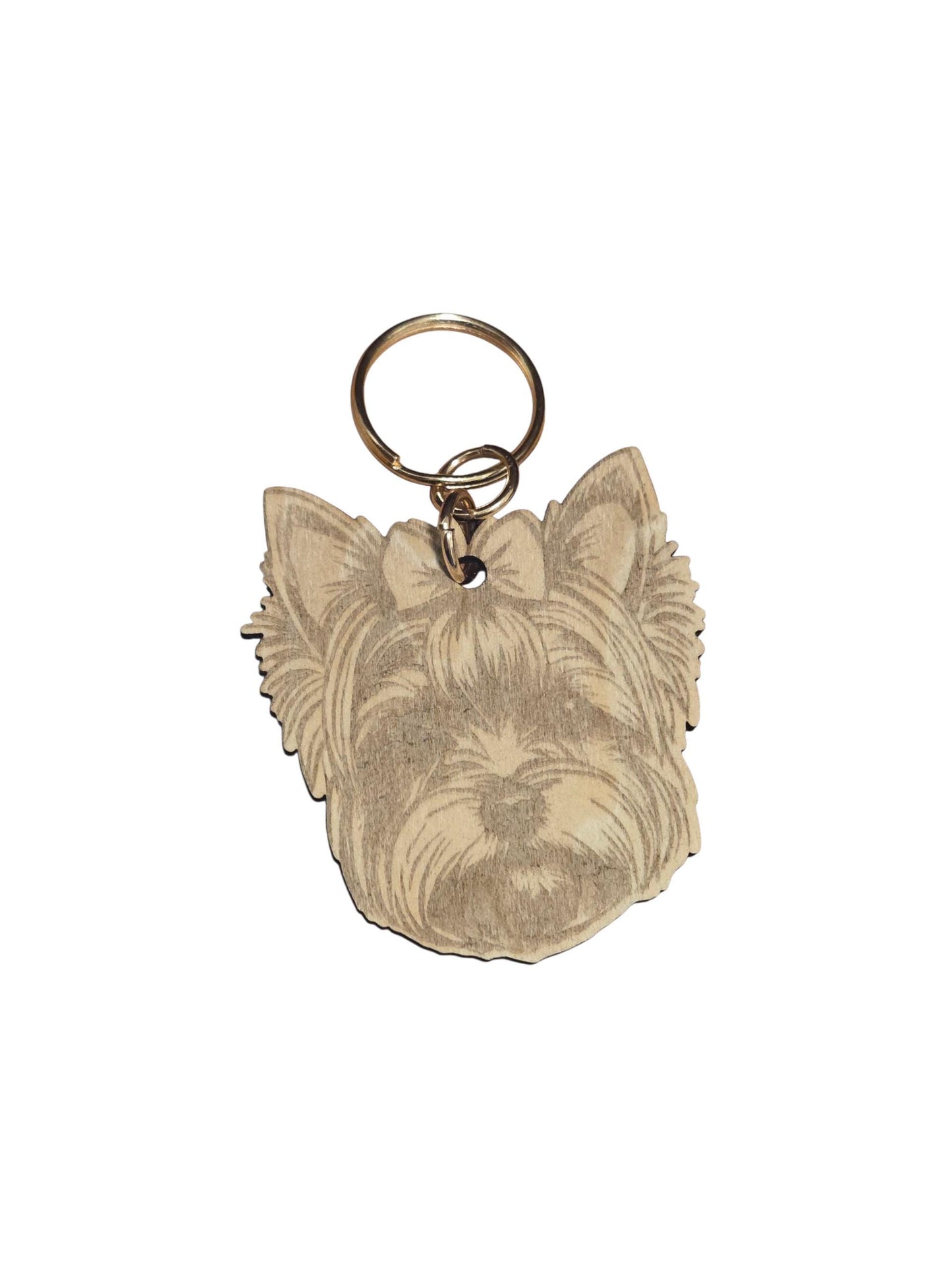 Yorkie Keychain: Engraved Yorkshire Terrier Keyring - Gift for Dog Lovers