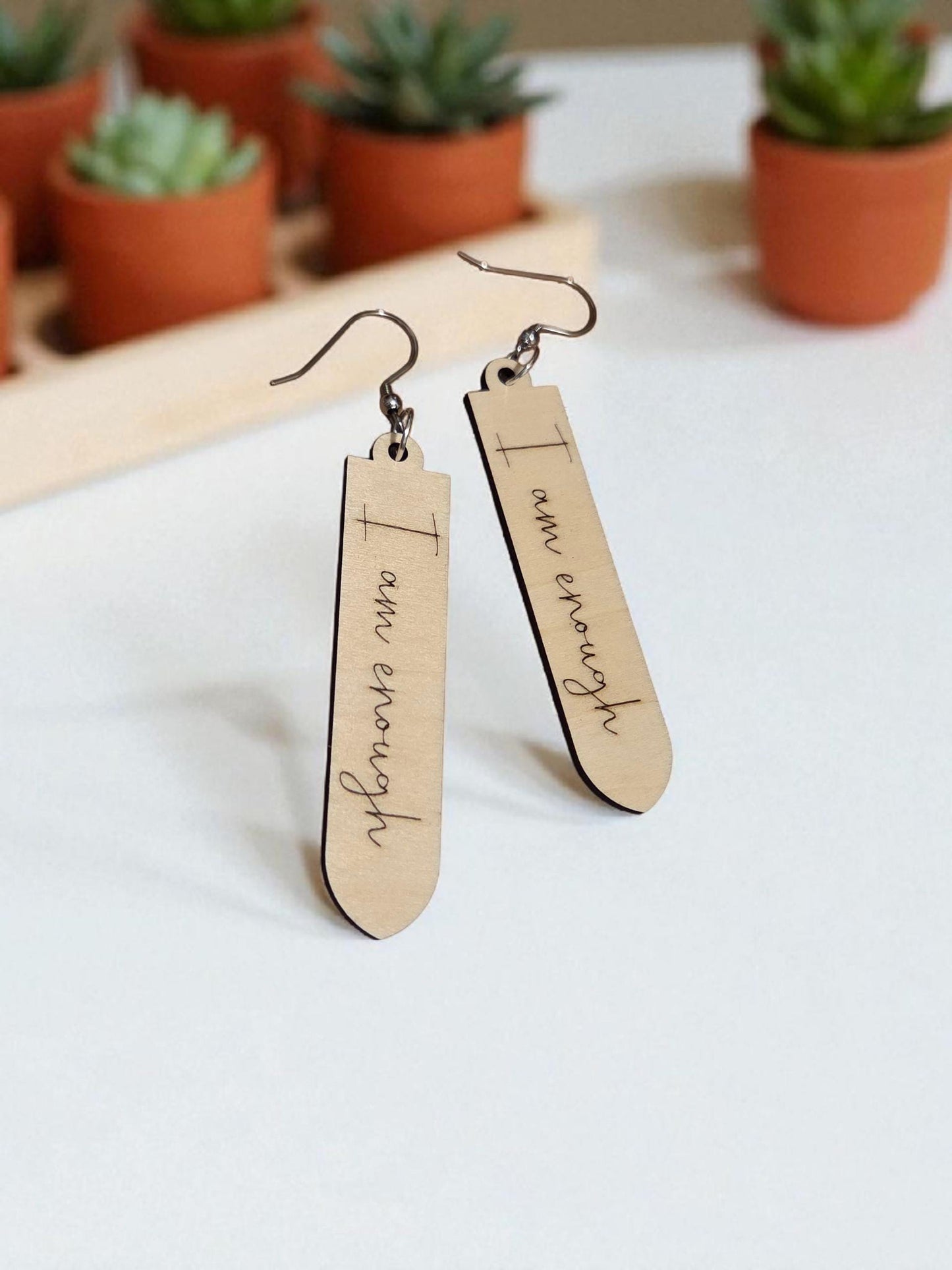 I Am Enough Sword Earrings