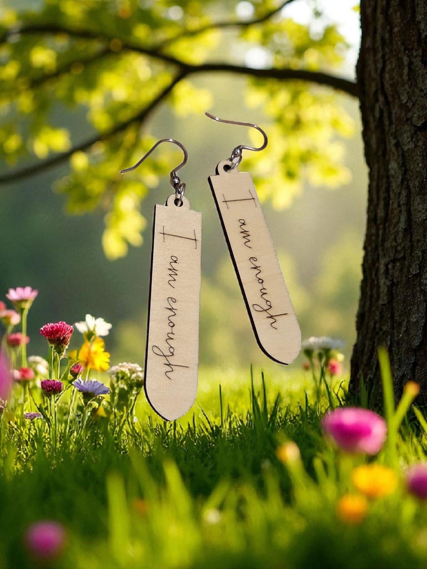 I Am Enough Sword Earrings