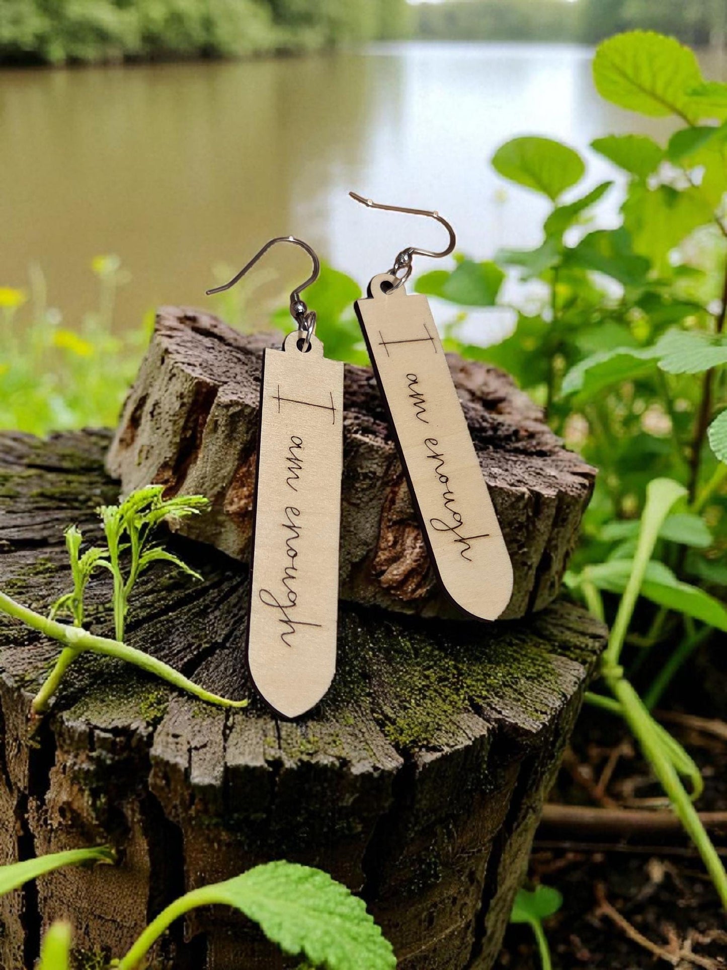 I Am Enough Sword Earrings