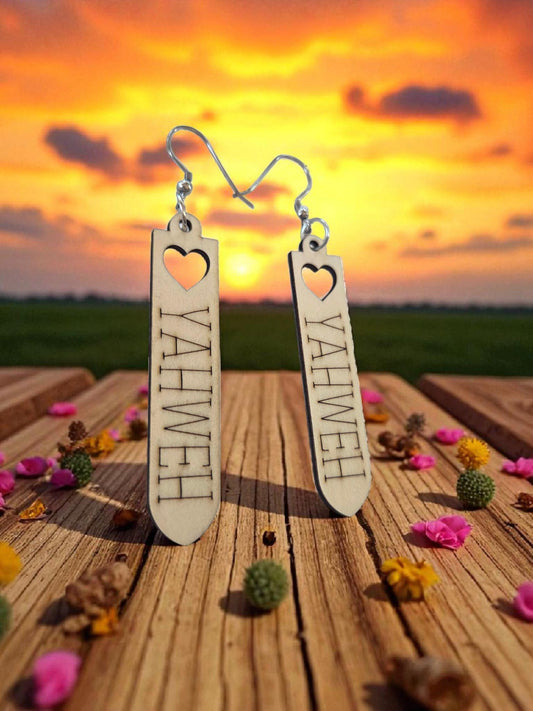Yahweh Engraved Earrings