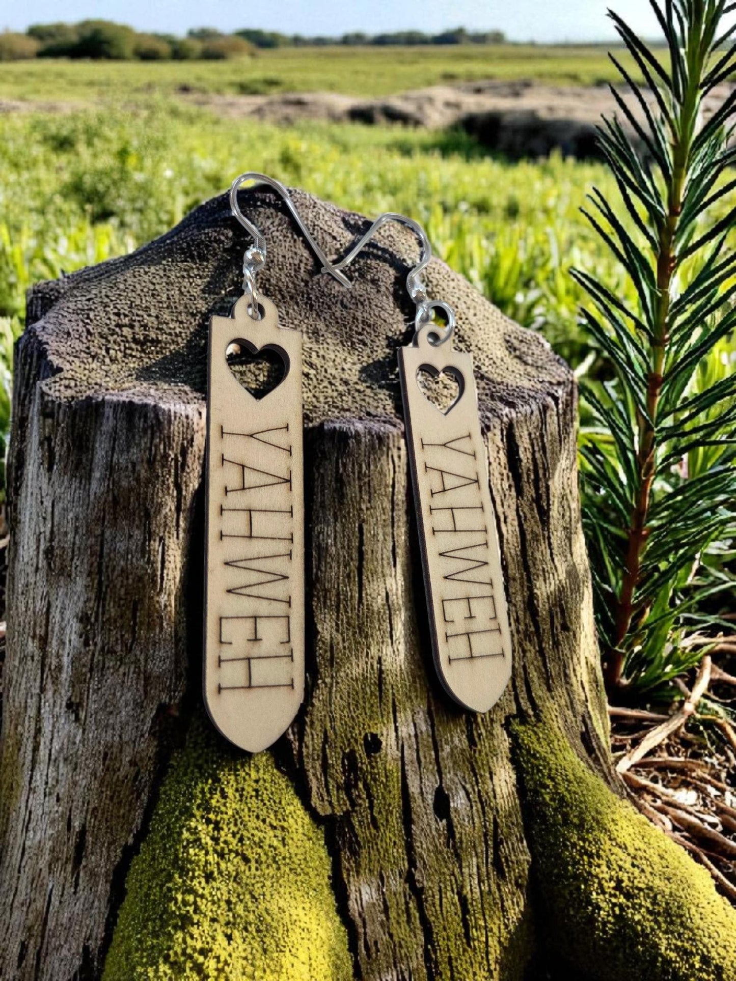 Yahweh Engraved Earrings