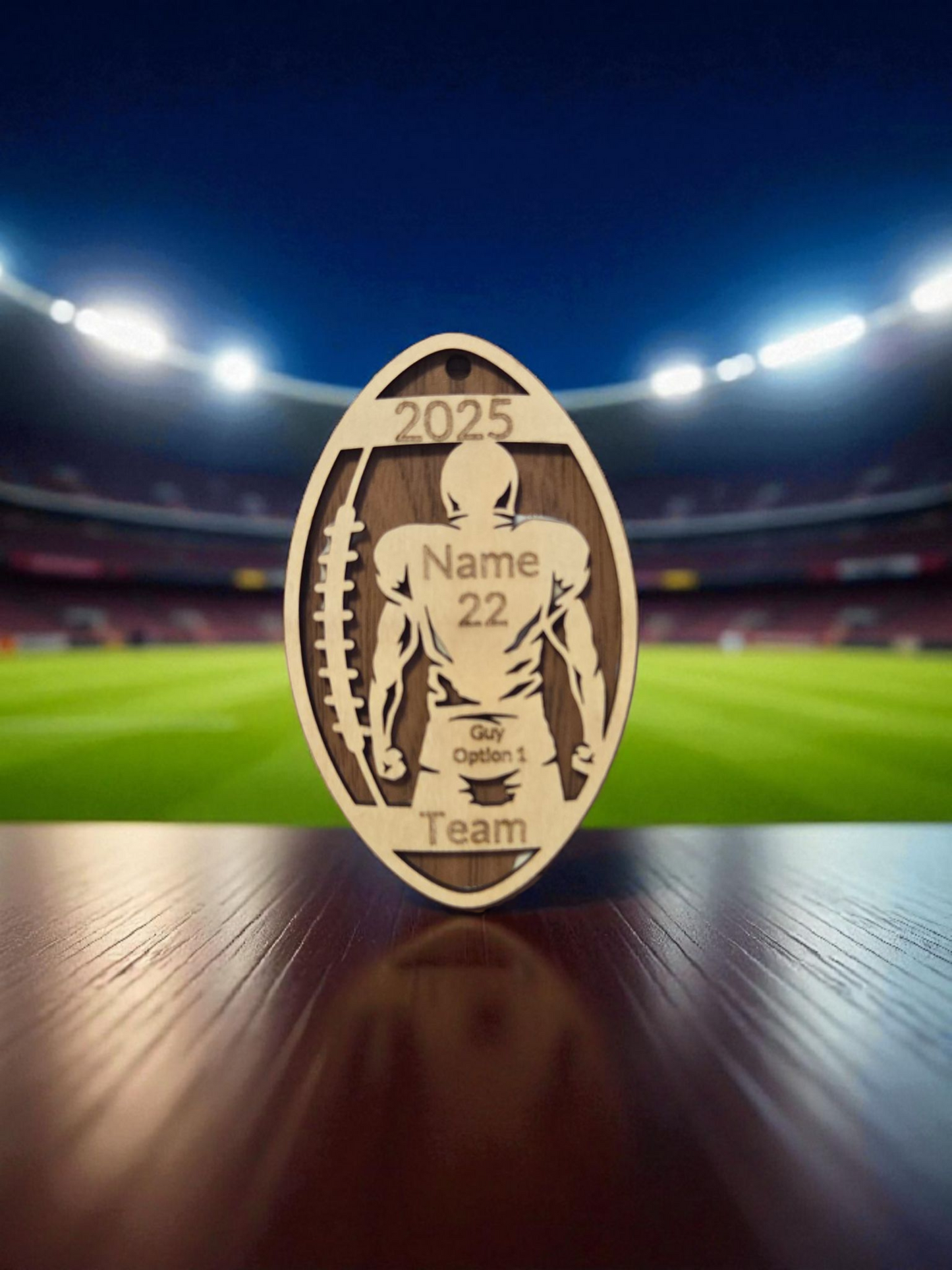 Engraved Football Ornament