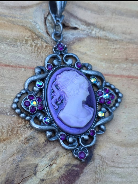 Purple Cameo Necklace