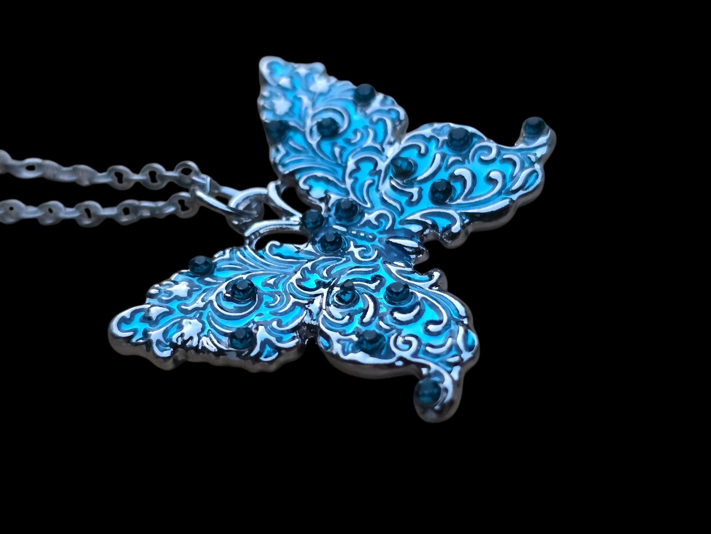 Blue Butterfly Necklace