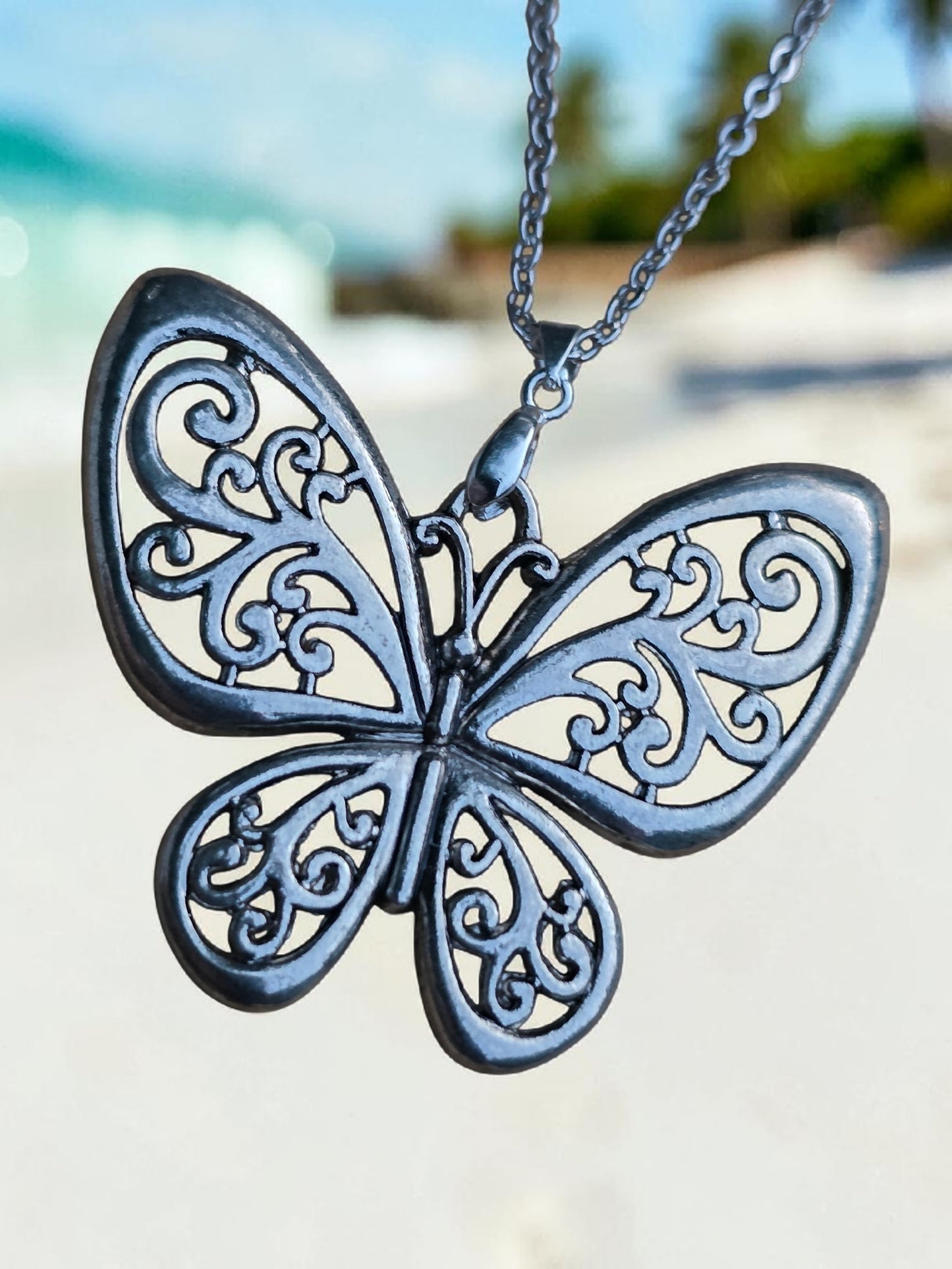Large Butterfly Pendant Necklace
