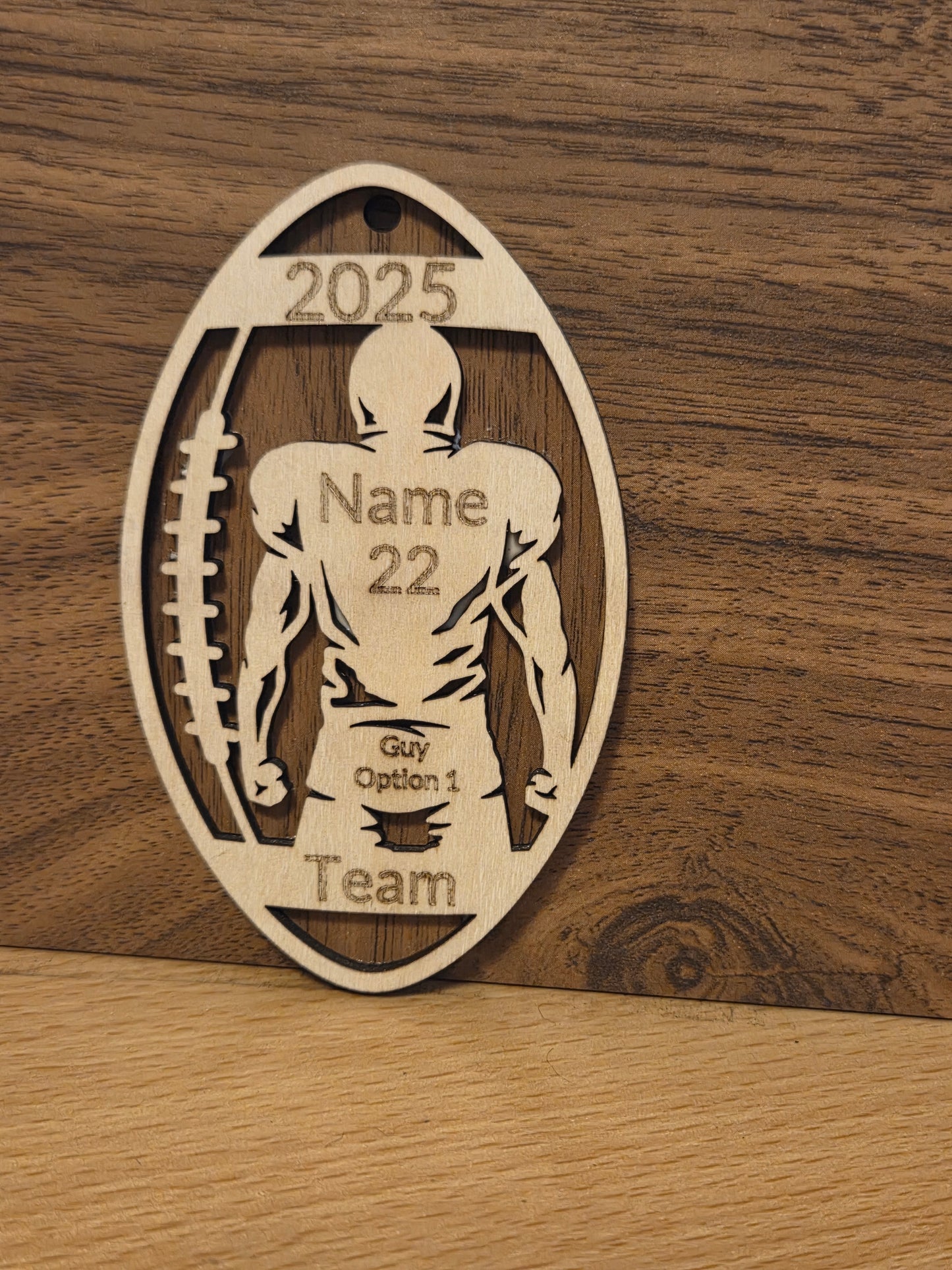 Engraved Football Ornament