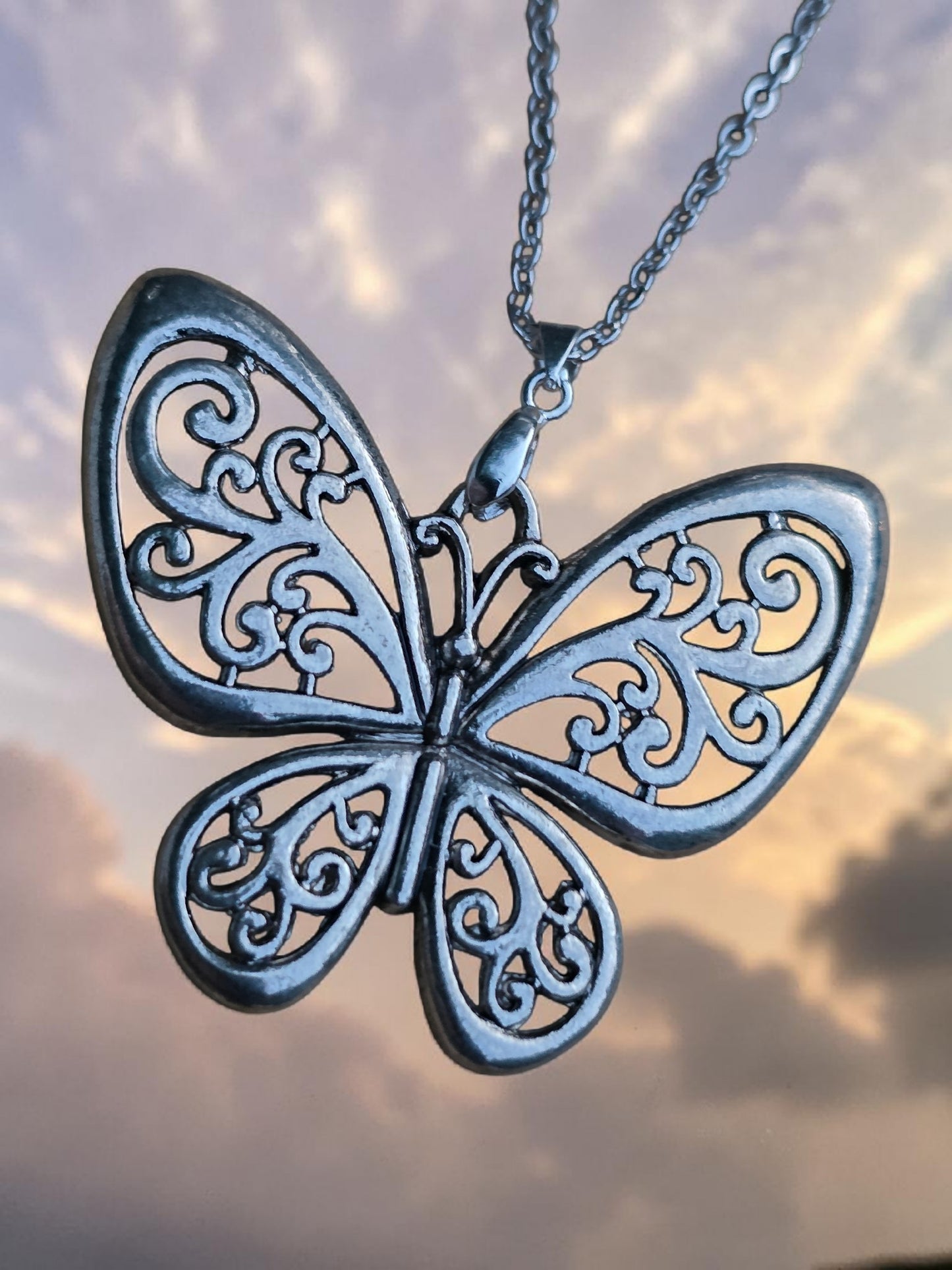 Large Butterfly Pendant Necklace