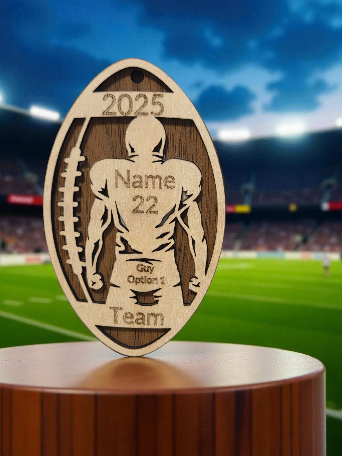 Engraved Football Ornament